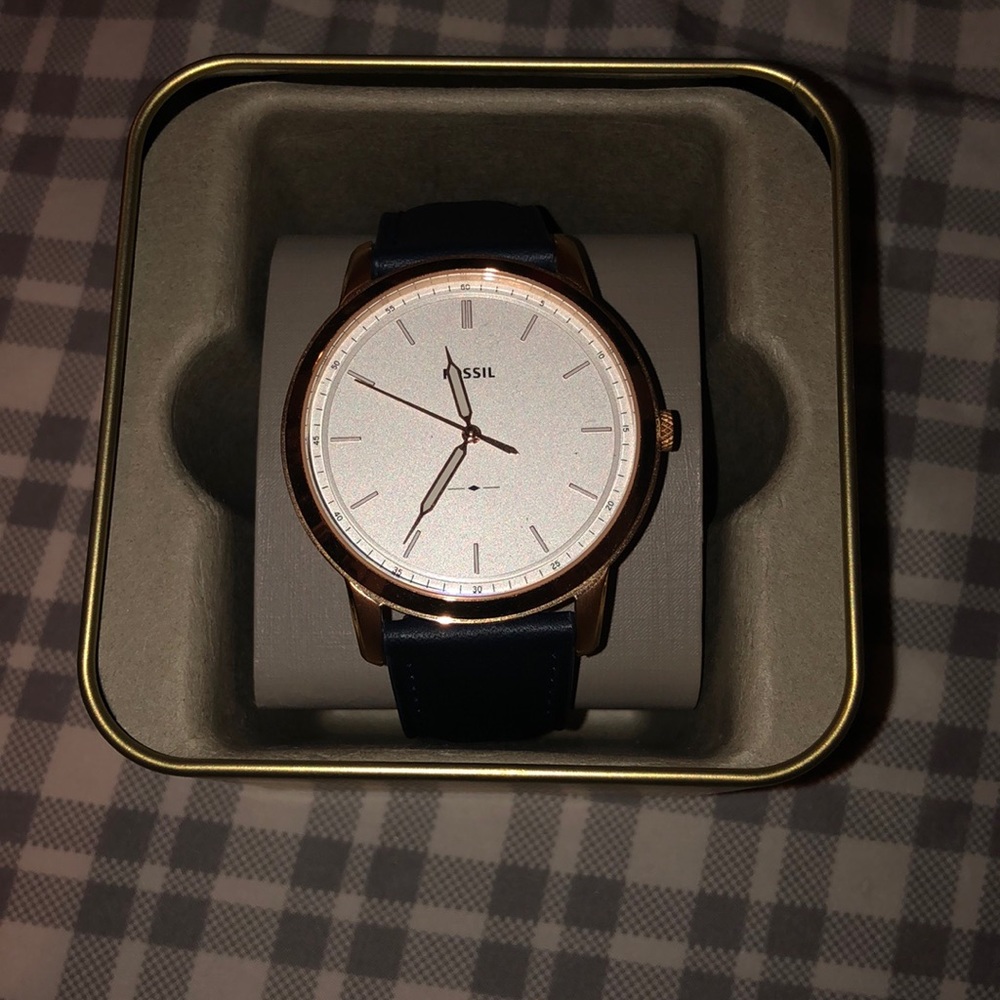 Leather fossil watch